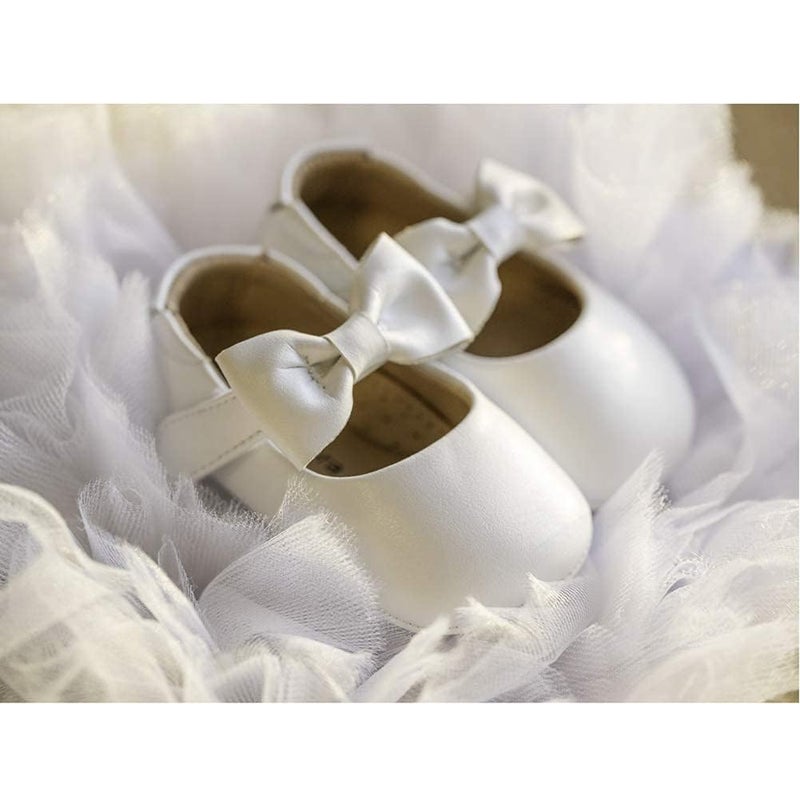 Felix & Flora Infant Toddler Baby Moccasins Soft Sole Bowknot Baby Walking Shoes Mary Jane Dress Shoes (2.5-3 Years Toddler,White) - Image 4